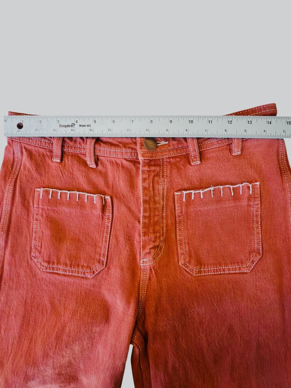 Seventy + Mochi Rust Red Wide-Leg Denim Jeans – Women’s Size 29 - Picture 12 of 15